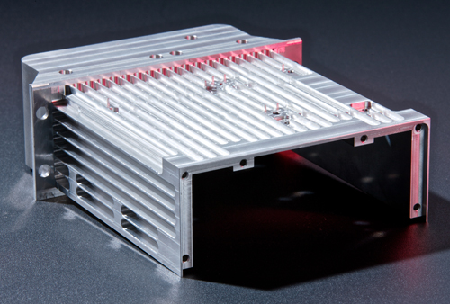 Electronic control box component for the aerospace industry